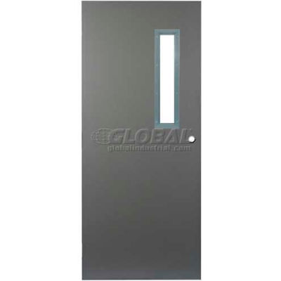 CECO Hollow Steel Security Door, Narrow Light, Cylindrical, Curries Hinge/Glass, 16 Ga, 30"W X 84"H